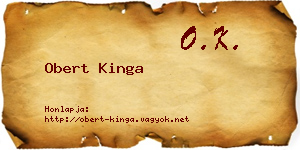 Obert Kinga névjegykártya